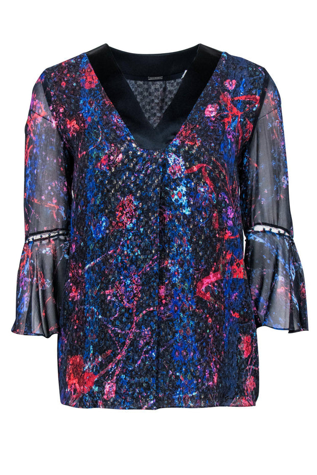 Current Boutique-Elie Tahari - Multicolor Silk Blouse Sz XS