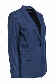 Current Boutique-Elie Tahari - Navy Check Single Button Blazer w/ Pockets Sz 12