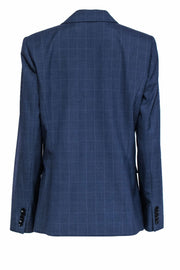 Current Boutique-Elie Tahari - Navy Check Single Button Blazer w/ Pockets Sz 12