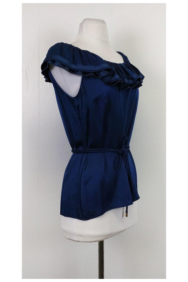 Current Boutique-Elie Tahari - Navy Off-the-Shoulder Top Sz M