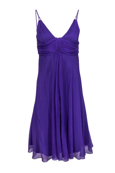 Current Boutique-Elie Tahari - Purple Empire Waist Cocktail Dress Sz 6