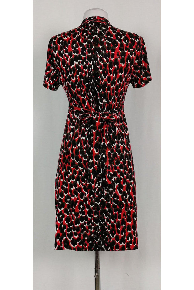 Current Boutique-Elie Tahari - Red Leopard Print Dress Sz S