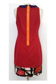 Current Boutique-Elie Tahari - Red & Purple Wool Blend Sleeveless Dress Sz 6