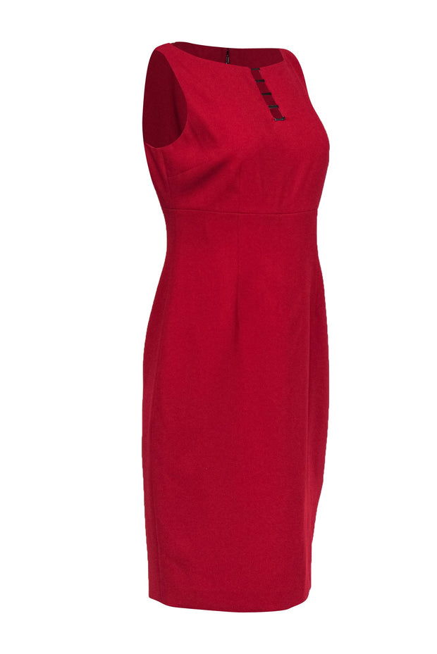 Current Boutique-Elie Tahari - Red Sleeveless Sheath Dress Sz 6