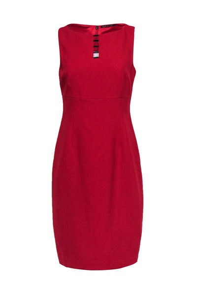 Current Boutique-Elie Tahari - Red Sleeveless Sheath Dress Sz 6