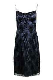 Current Boutique-Elie Tahari - Slate Blue Slip Dress w/ Lace Overlay Sz 6