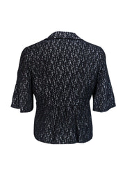Current Boutique-Elie Tahari - Three-Quarter Sleeve Black Blazer Sz 10