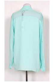 Current Boutique-Elie Tahari - Turquoise Silk Blouse Sz M