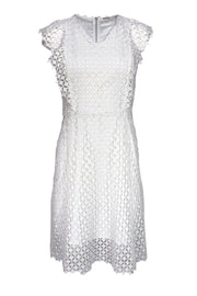 Current Boutique-Elie Tahari - White Laser Cut Dress Sz 4