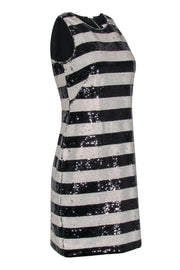 Current Boutique-Eliza J – Black & Cream Two-Way Sequined Sheath Dress Sz S