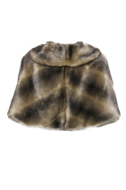Current Boutique-Eliza J - Grey Faux Fur Cropped Cape-Style Jacket Sz L