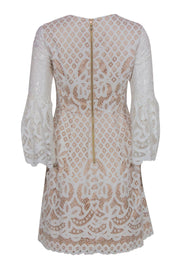 Current Boutique-Eliza J - White Bell Sleeve Lace A-Line Dress Sz 2