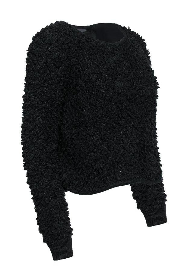 Current Boutique-Elizabeth & James - Black Fuzzy Knit Sweater Sz L