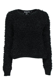 Current Boutique-Elizabeth & James - Black Fuzzy Knit Sweater Sz L