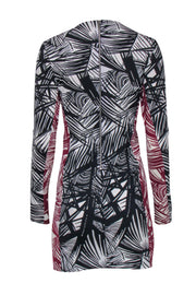 Current Boutique-Elizabeth & James - Black & Maroon Abstract Print Bodycon Dress Sz 6