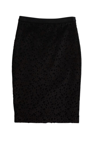 Current Boutique-Elizabeth & James - Black Perforated Pencil Skirt Sz 4