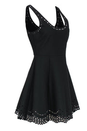 Current Boutique-Elizabeth & James - Black Sleeveless Fit & Flare "Staveley" Dress w/ Laser Cut Trim Sz 8