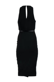 Current Boutique-Elizabeth & James - Black Sleeveless Midi Bodycon Dress w/ Mesh Waist Sz 4