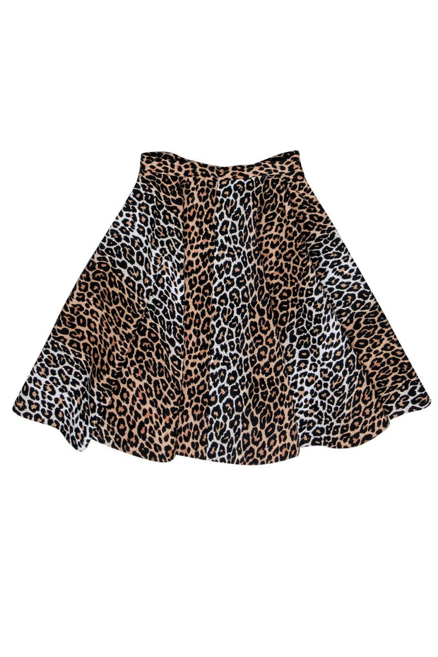 Current Boutique-Elizabeth & James - Leopard Print Flare Skirt w/ Front Zipper Sz 4