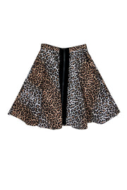 Current Boutique-Elizabeth & James - Leopard Print Flare Skirt w/ Front Zipper Sz 4