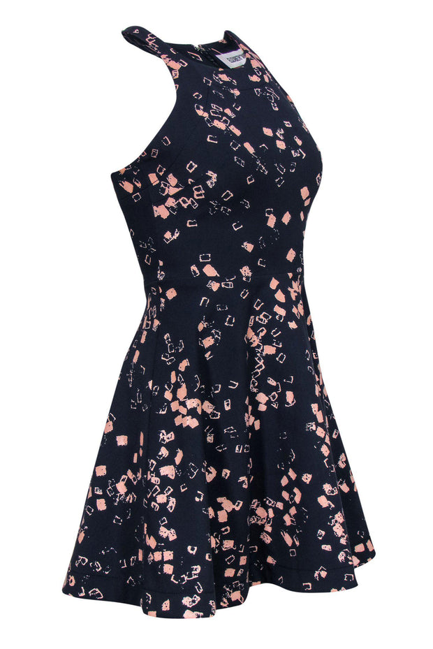 Current Boutique-Elizabeth & James - Navy & Pink Printed Racerback Dress Sz 0