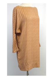 Current Boutique-Elizabeth & James - Peach Print Silk Shift Dress Sz 6