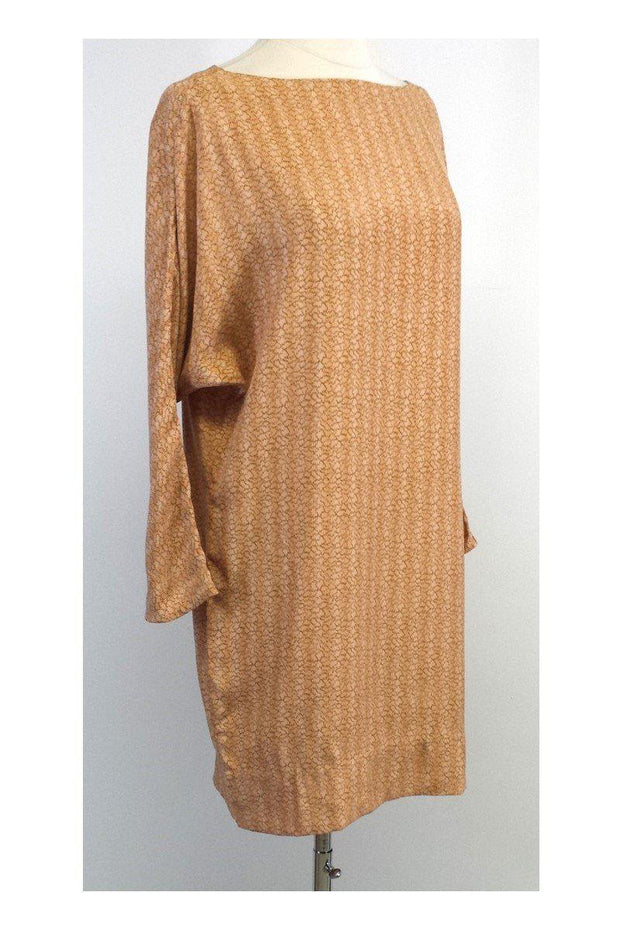 Current Boutique-Elizabeth & James - Peach Print Silk Shift Dress Sz 6