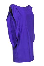 Current Boutique-Elizabeth & James - Purple Boat Neck Shift Dress w/ Flutter Trim Sz 6