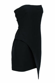 Current Boutique-Elizabeth & James - Strapless Black Sheath Dress w/ Asymmetrical Hem Sz 8