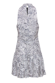 Current Boutique-Elizabeth & James - White Printed Mock Neck Drop-Waist Dress Sz 8