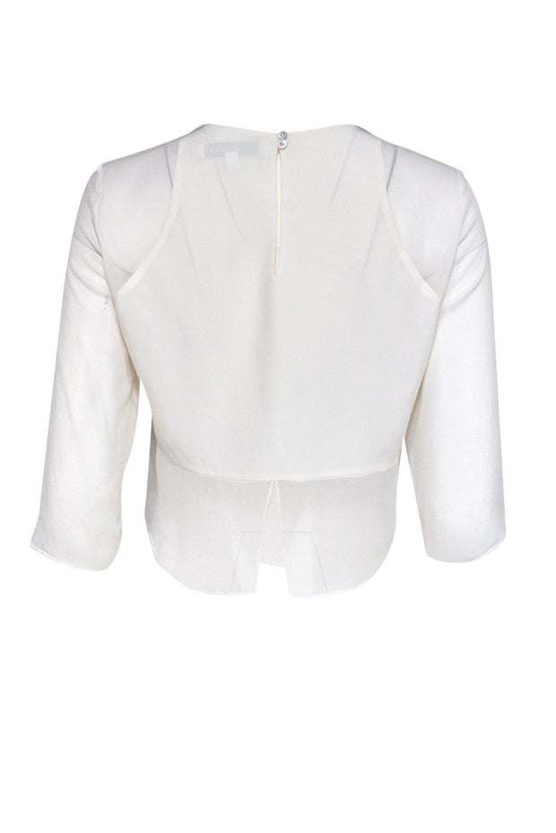Current Boutique-Elizabeth & James - White Silk Cropped Blouse Sz S