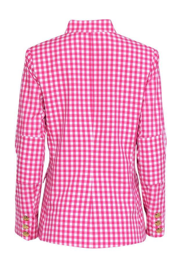 Current Boutique-Elizabeth McKay - Hot Pink Cotton Blazer w/ Gold-Toned Buttons & Pockets Sz XS