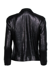 Current Boutique-Ella Moss - Black Matte Sequined Draped Blazer Sz M