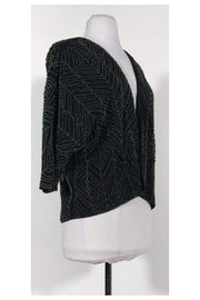 Current Boutique-Ella Moss - Black Semi-Sheer Beaded Jacket Sz L
