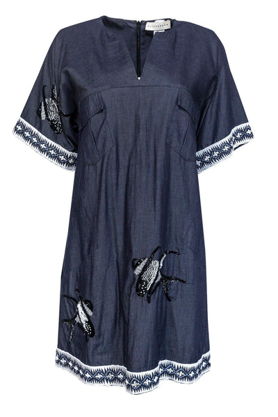 Current Boutique-Elle Sasson - Oversized Chambray Dress w/ Beading Sz S
