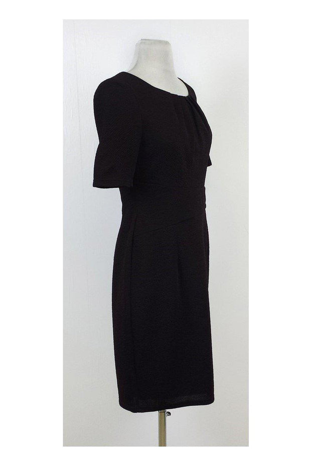 Current Boutique-Ellen Tracy - Brown Textured Polyester Sheath Dress Sz 4