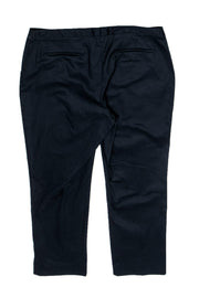 Current Boutique-Ellen Tracy - Navy Tapered Leg Cotton Trousers Sz 16