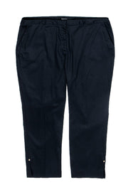 Current Boutique-Ellen Tracy - Navy Tapered Leg Cotton Trousers Sz 16