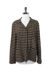 Current Boutique-Ellen Tracy - Plaid Wool Blend Open Front Jacket Sz 6