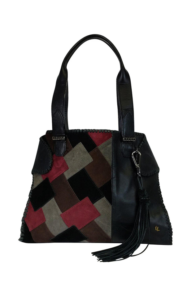 Current Boutique-Elliott Lucca - Black Patchwork Shoulder Bag