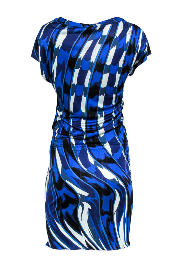 Current Boutique-Emilio Pucci - Blue Swirled Silky Drop-Waist Dress Sz 4