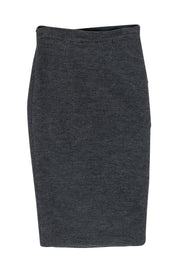 Current Boutique-Emporio Armani - Black & Grey Wool Pencil Skirt w/ Bow Sz 2