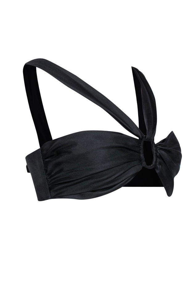 Current Boutique-Emporio Armani - Black Silk Sleeveless Bralette Top w/ Ring Hardware Sz 10
