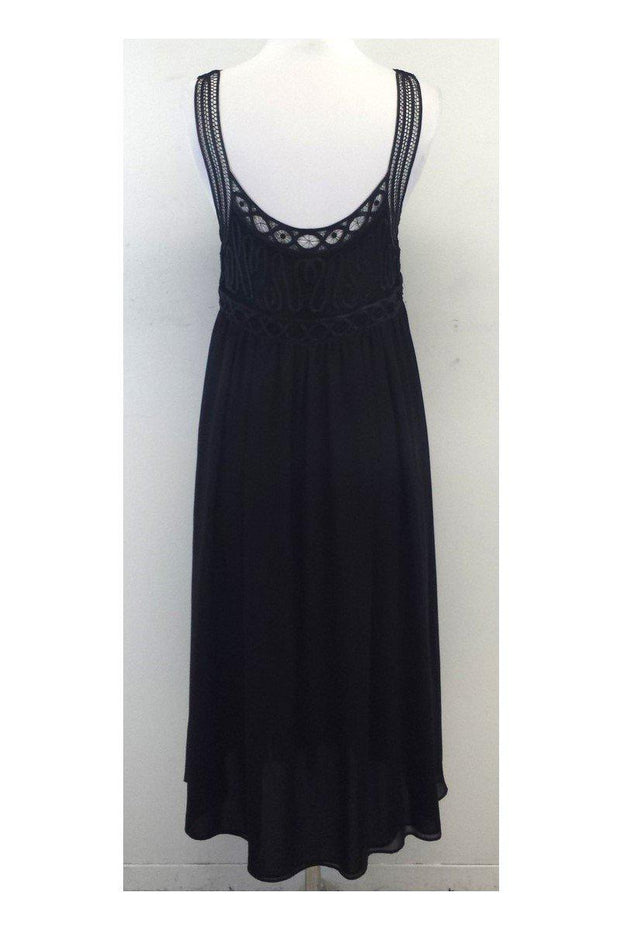 Current Boutique-Emporio Armani - Black Sleeveless Netted Top Silk Dress Sz 6
