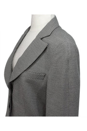 Current Boutique-Emporio Armani - Black & White Wool Blend Blazer Sz 12