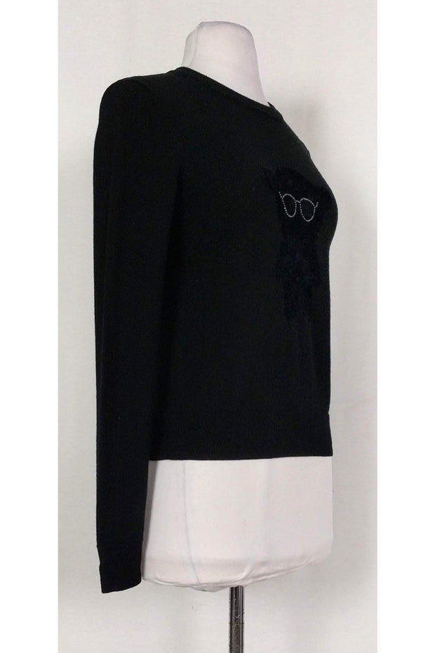 Current Boutique-Emporio Armani - Black Wool Bear Print Sweater Sz 2