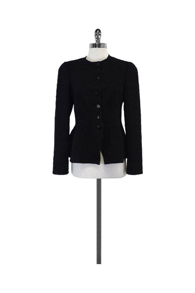 Current Boutique-Emporio Armani - Black Wool Blend Jacket Sz 10