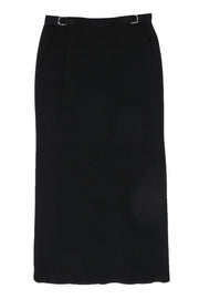 Current Boutique-Emporio Armani - Black Wool Maxi Skirt Sz 4