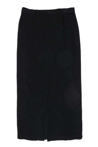 Current Boutique-Emporio Armani - Black Wool Maxi Skirt Sz 4