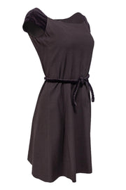 Current Boutique-Emporio Armani - Brown Dress w/ Velvet Details Sz 4